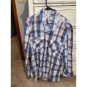 BKE Mens XL Slim Fit Long Sleeve Button Down
